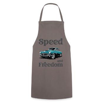 Speed and freedom. A classic car design. - Cooking Apron - grey - Front - AI Model Male 185 dark (185cm)