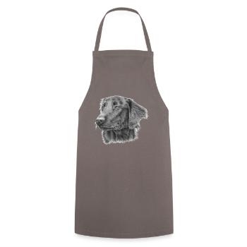 flatcoated retriever bw - Cooking Apron - grey - Front - AI Model Male 185 dark (185cm)