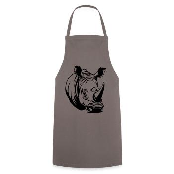 Rhino Animal Welfare Symbol - Cooking Apron - grey - Front - AI Model Male 185 dark (185cm)