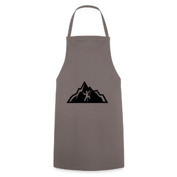 Bergsteiger Klettern Wappen Logo - Kochschürze - Grau - Vorne - AI Model Male 185 dark (185cm)