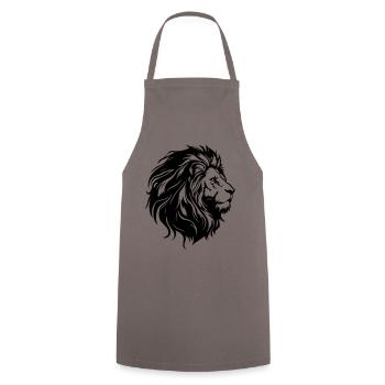 Löwenkopf Löwe Silhouette - Kochschürze - Grau - Vorne - AI Model Male 185 dark (185cm)