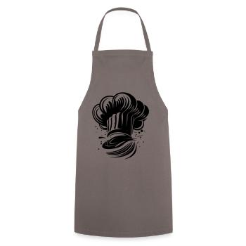 Chapeau de chef Symbole du chef - Tablier de cuisine - gris - Devant - AI Model Male 185 dark (185cm)