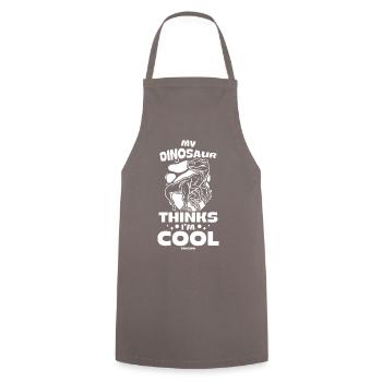 Mon dinosaure pense que je suis cool - Tablier de cuisine - gris - Devant - AI Model Male 185 dark (185cm)