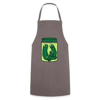 Funny Cucumber Preserving Jar - Cooking Apron - grey - Front - AI Model Male 185 dark (185cm)