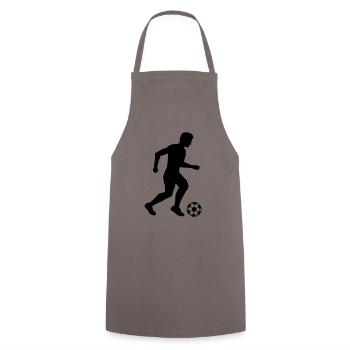 Footballer Sport Silhouette Design - Cooking Apron - grey - Front - AI Model Male 185 dark (185cm)