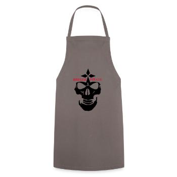 breizh pirate tete de mort crane hermine - Tablier de cuisine - gris - Devant - AI Model Male 185 dark (185cm)