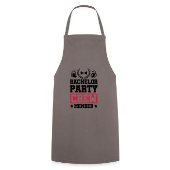 bachelor party crew - Kochschürze - Grau - Vorne - AI Model Male 185 dark (185cm)