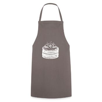 Kuchen Backen Bäcker Konditor - Kochschürze - Grau - Vorne - AI Model Male 185 dark (185cm)