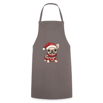 Buldog Français Chien Noël - Tablier de cuisine - gris - Devant - AI Model Male 185 dark (185cm)
