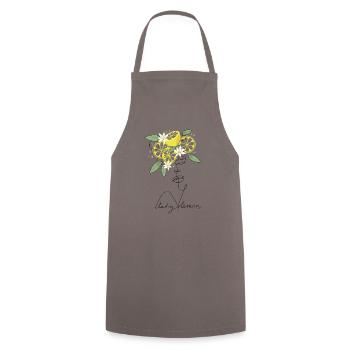 Lady lemon Lineart Design - Cooking Apron - grey - Front - AI Model Male 185 dark (185cm)