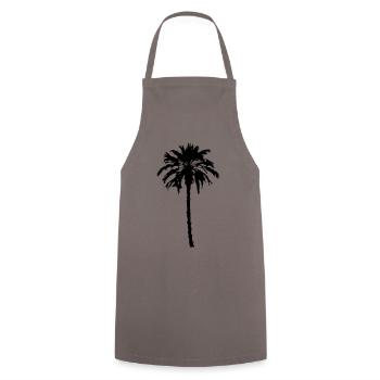 Palme Silhouette Symbol - Kochschürze - Grau - Vorne - AI Model Male 185 dark (185cm)