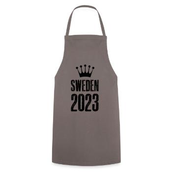 Sweden 2023 Krona - Cooking Apron - grey - Front - AI Model Male 185 dark (185cm)