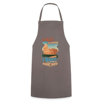 Italie - Tablier de cuisine - gris - Devant - AI Model Male 185 dark (185cm)