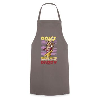 Papa Fille Enfant Fête des Pères Fille Cadeau - Tablier de cuisine - gris - Devant - AI Model Male 185 dark (185cm)