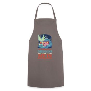 If It Involves Dragons Count Me In - Cooking Apron - grey - Front - AI Model Male 185 dark (185cm)