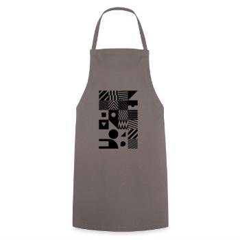 Minimal Muster Abstrakt - Kochschürze - Grau - Vorne - AI Model Male 185 dark (185cm)