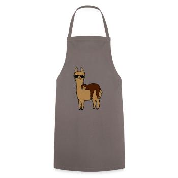 Sloth llama friends sleeping - Cooking Apron - grey - Front - AI Model Male 185 dark (185cm)