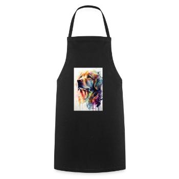 Golden Retriever Dog Color - Cooking Apron - black - Front - AI Model Male 185 dark (185cm)