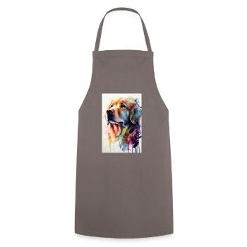 Golden Retriever Dog Couleur - Tablier de cuisine - gris - Devant - AI Model Male 185 dark (185cm)