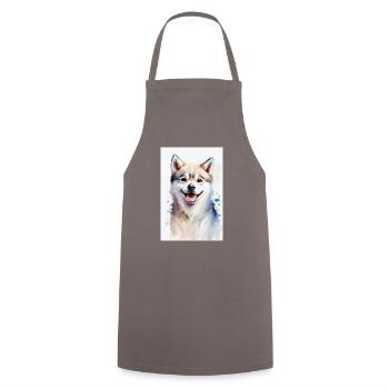 Husky sibérien Hund Chien mignon - Tablier de cuisine - gris - Devant - AI Model Male 185 dark (185cm)