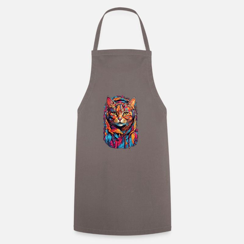 Chat dans la capuche - Tablier de cuisine - gris
