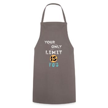 YOUR OWN LIMIT IS YOU - Cooking Apron - grey - Front - AI Model Male 185 dark (185cm)