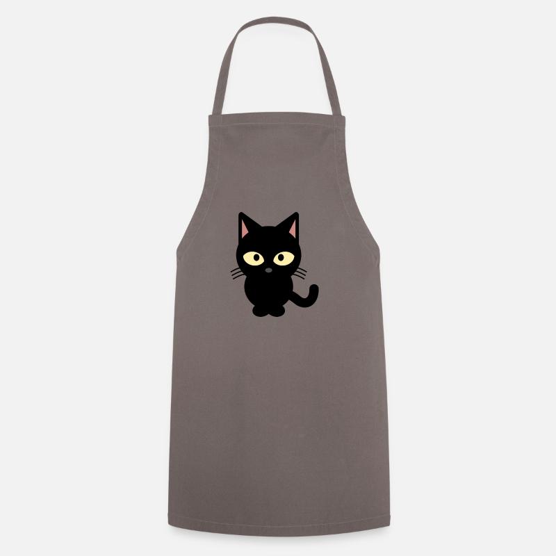 Schwarze Katze - Kochschürze - Grau