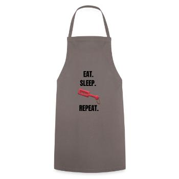 Eat Sleep Spank Repeat - Kochschürze - Grau - Vorne - AI Model Male 185 dark (185cm)