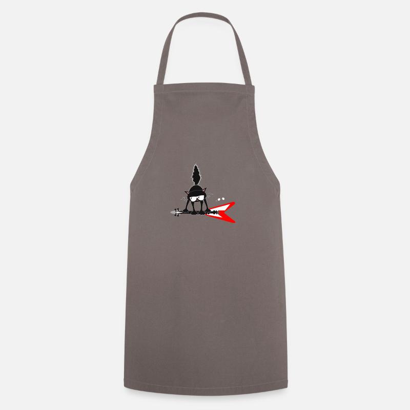 cat e guitar - Cooking Apron - grey