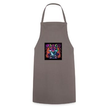 Renard aux couleurs néon, synthwave / 80s - Tablier de cuisine - gris - Devant - AI Model Male 185 dark (185cm)