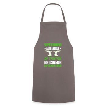 Maillot tonton bricoleur idée cadeau humour homme - Tablier de cuisine - gris - Devant - AI Model Male 185 dark (185cm)