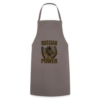 Russian Bear Power Russia Saying Gym - Cooking Apron - grey - Front - AI Model Male 185 dark (185cm)