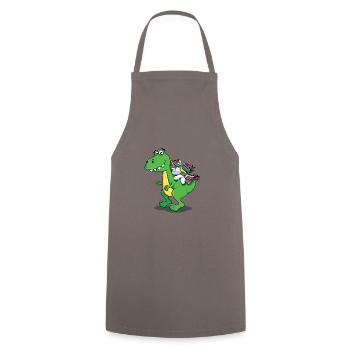 Unicorn, Dino, Dinosaur, T-Rex, Unicorn, Shirt - Cooking Apron - grey - Front - AI Model Male 185 dark (185cm)