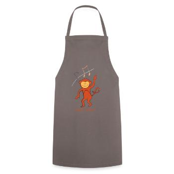 Dance Monkey - Cooking Apron - grey - Front - AI Model Male 185 dark (185cm)