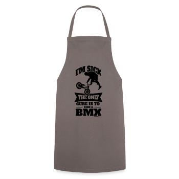 kranker BMX-Fahrer - Kochschürze - Grau - Vorne - AI Model Male 185 dark (185cm)
