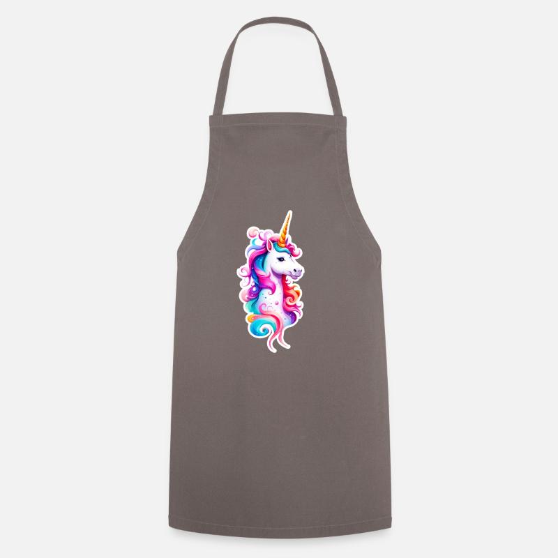 Rainbow Unicorn 03 - Cooking Apron - grey