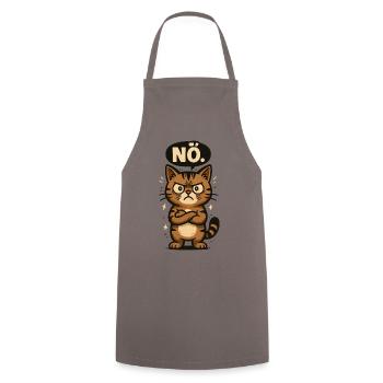 Statement Cat No Just Nope No Don't Want - Cooking Apron - grey - Front - AI Model Male 185 dark (185cm)