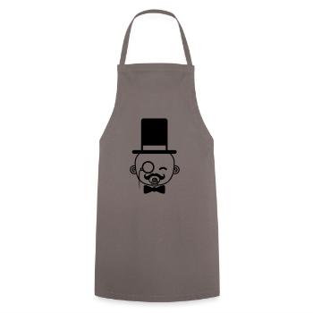tête monsieur monsieur gentilhomme moustache moust - Tablier de cuisine - gris - Devant - AI Model Male 185 dark (185cm)