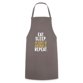 Vegan Vegan Vegan Repeat - Cooking Apron - grey - Front - AI Model Male 185 dark (185cm)