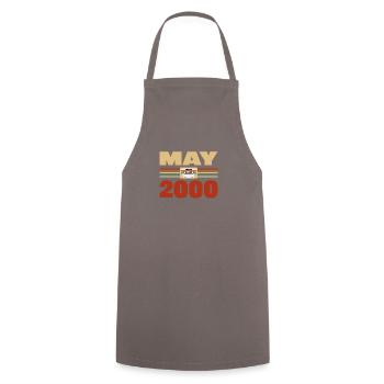 23ème anniversaire mai millésime 2000 Idée cadeau - Tablier de cuisine - gris - Devant - AI Model Male 185 dark (185cm)