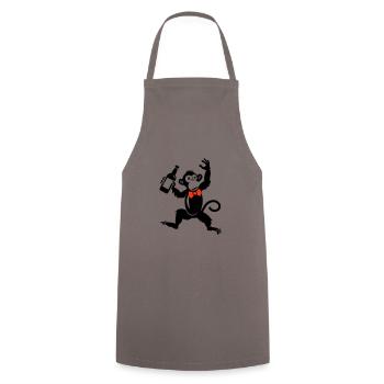 Monkey Funny Party Bachelor Groom Groom - Cooking Apron - grey - Front - AI Model Male 185 dark (185cm)