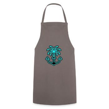 Palm Tree Anchor Heart Love - Cooking Apron - grey - Front - AI Model Male 185 dark (185cm)