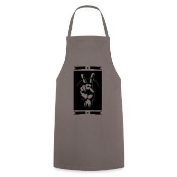 Peace Hand Sign Peace - Cooking Apron - grey - Front - AI Model Male 185 dark (185cm)