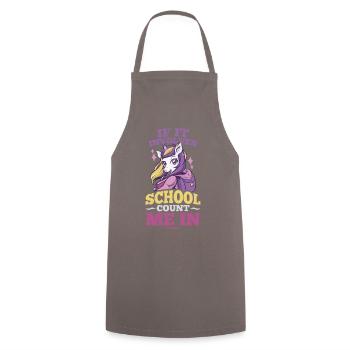 La fille licorne aime l’école Inscription - Tablier de cuisine - gris - Devant - AI Model Male 185 dark (185cm)