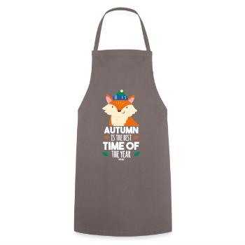 Waldtier Fuchs Laub Kinder - Kochschürze - Grau - Vorne - AI Model Male 185 dark (185cm)