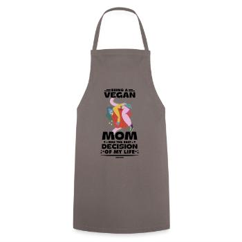 vegan mother loves fruits and vegetables - Cooking Apron - grey - Front - AI Model Male 185 dark (185cm)