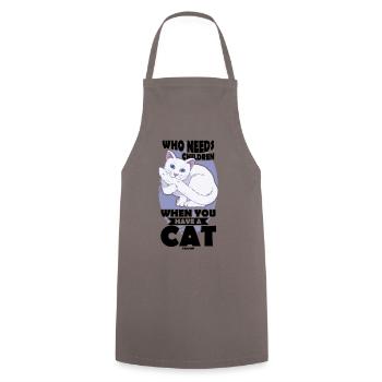 beste Katzenmama Katzendame Katzenbesitzer Geschen - Kochschürze - Grau - Vorne - AI Model Male 185 dark (185cm)