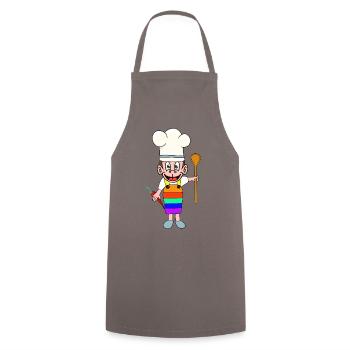 LGBT KOCH Köche Köchin Regenbogen Küche - Kochschürze - Grau - Vorne - AI Model Male 185 dark (185cm)