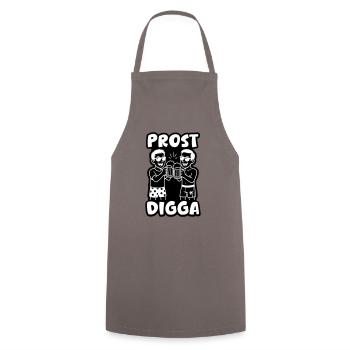 Prost Digga Urlaub Party - Kochschürze - Grau - Vorne - AI Model Male 185 dark (185cm)