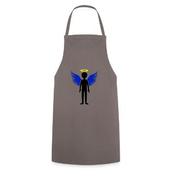 Ailes d’ange - Tablier de cuisine - gris - Devant - AI Model Male 185 dark (185cm)